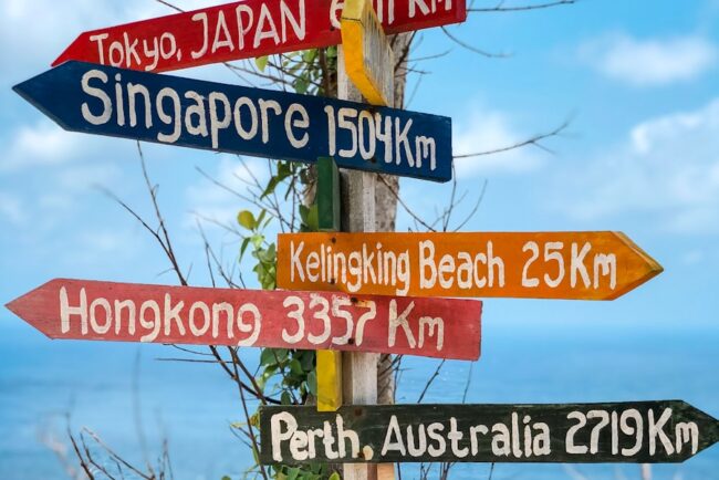 signalisation fléchée de couleurs assorties