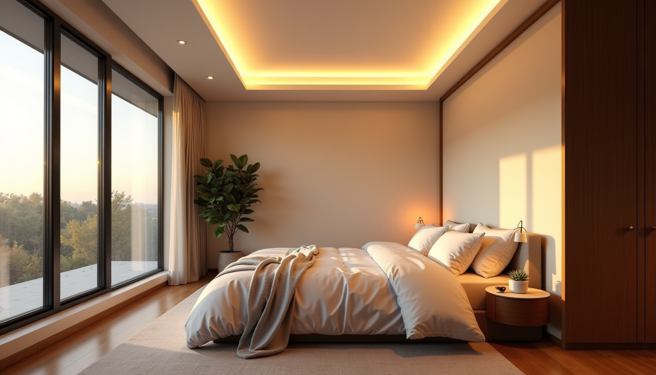 Plafond lumineux dans une chambre : quels effets sur le repos et la détente